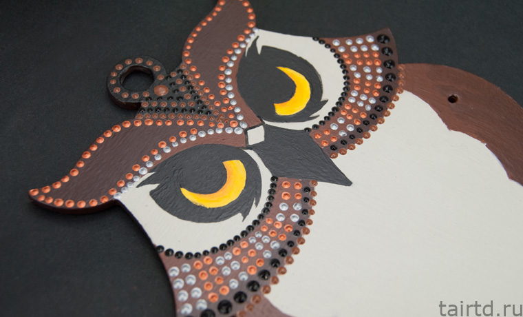 Игрушка «Сова-дергунчик» с точечной росписью Игрушка