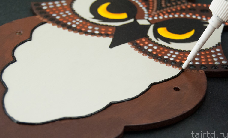 Игрушка «Сова-дергунчик» с точечной росписью Игрушка «Сова-дергунчик» с точечной росписью