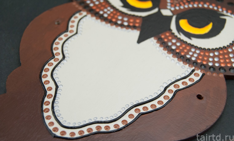 Игрушка «Сова-дергунчик» с точечной росписью Игрушка «Сова-дергунчик» с точечной росписью