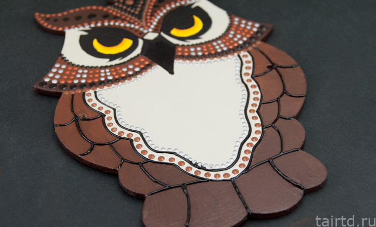 Игрушка «Сова-дергунчик» с точечной росписью Игрушка «Сова-дергунчик» с точечной росписью