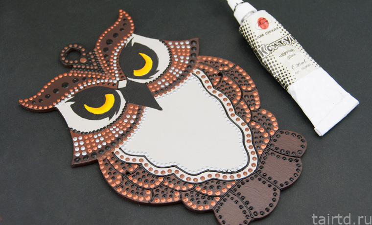 Игрушка «Сова-дергунчик» с точечной росписью Игрушка «Сова-дергунчик» с точечной росписью