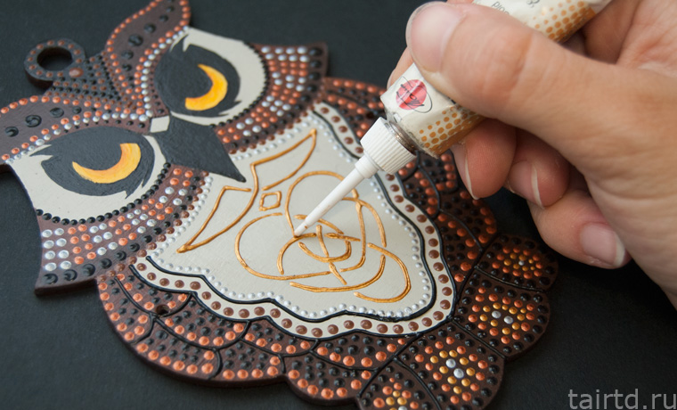 Игрушка «Сова-дергунчик» с точечной росписью Игрушка «Сова-дергунчик» с точечной росписью