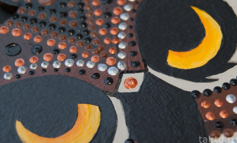 Игрушка «Сова-дергунчик» с точечной росписью Игрушка «Сова-дергунчик» с точечной росписью