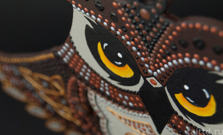 Игрушка «Сова-дергунчик» с точечной росписью Игрушка «Сова-дергунчик» с точечной росписью