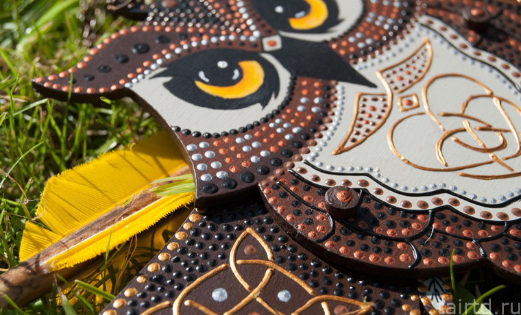 Игрушка «Сова-дергунчик» с точечной росписью Игрушка «Сова-дергунчик» с точечной росписью