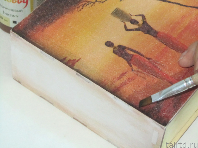 Делаем короб для чая «Яркая Африка». Декупаж и точечная роспись. Делаем короб для чая «Яркая Африка». Декупаж и точечная роспись.