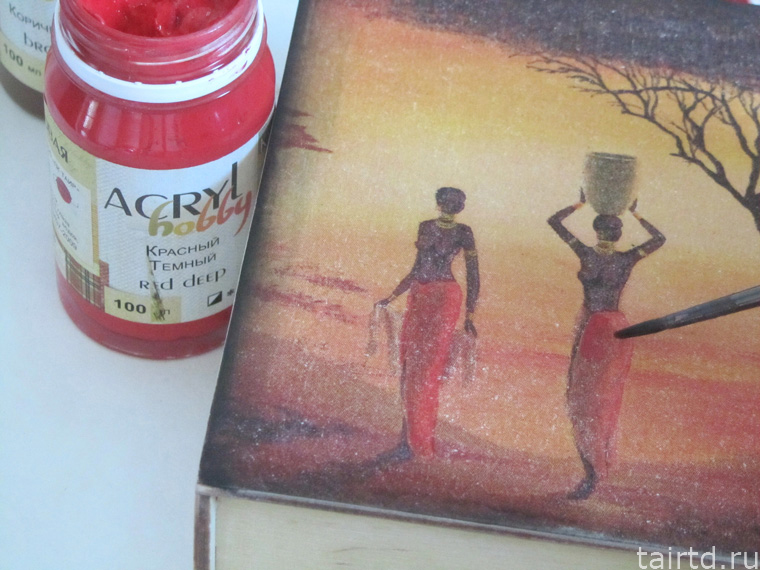 Делаем короб для чая «Яркая Африка». Декупаж и точечная роспись. Делаем короб для чая «Яркая Африка». Декупаж и точечная роспись.