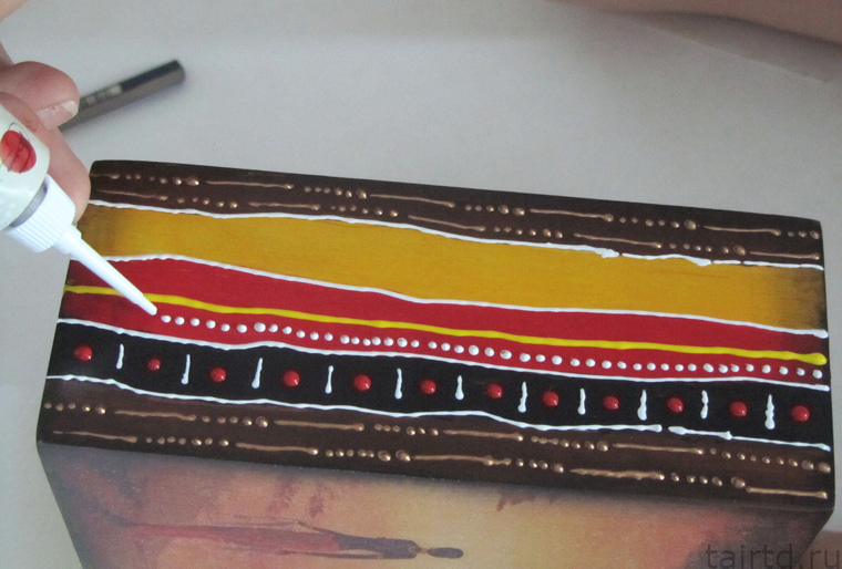 Делаем короб для чая «Яркая Африка». Декупаж и точечная роспись. Делаем короб для чая «Яркая Африка». Декупаж и точечная роспись.