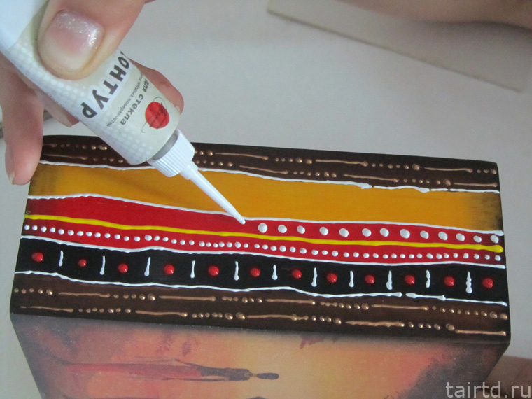 Делаем короб для чая «Яркая Африка». Декупаж и точечная роспись. Делаем короб для чая «Яркая Африка». Декупаж и точечная роспись.