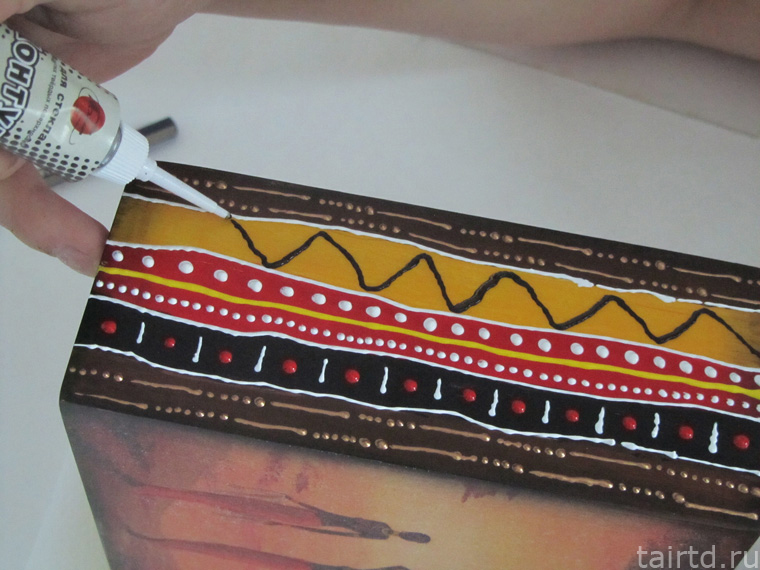 Делаем короб для чая «Яркая Африка». Декупаж и точечная роспись. Делаем короб для чая «Яркая Африка». Декупаж и точечная роспись.