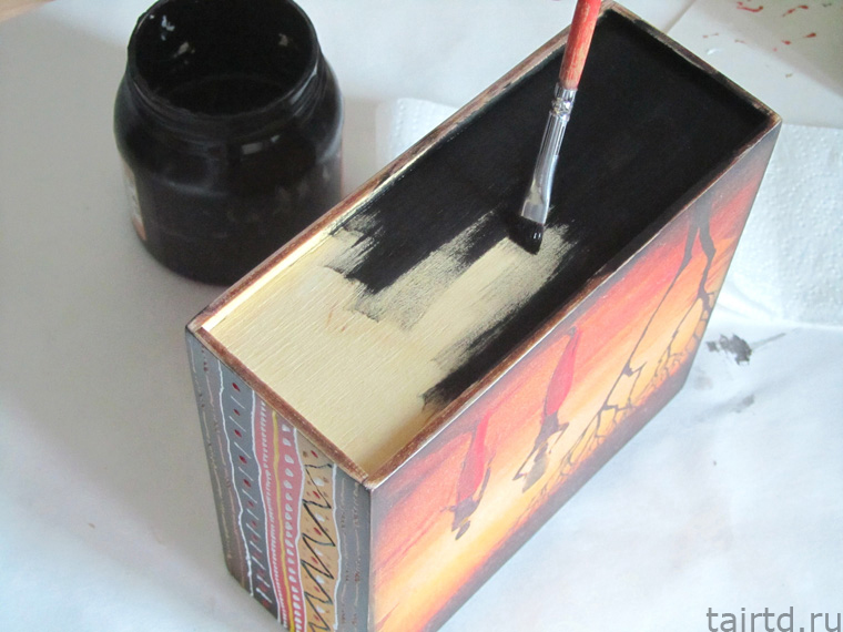 Делаем короб для чая «Яркая Африка». Декупаж и точечная роспись. Делаем короб для чая «Яркая Африка». Декупаж и точечная роспись.