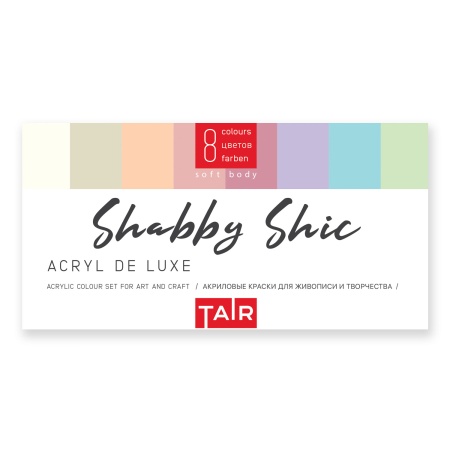 Набор акриловых красок Acryl De Luxe, "TAIR", 8 х 20 мл, Шебби Шик - «Таир»